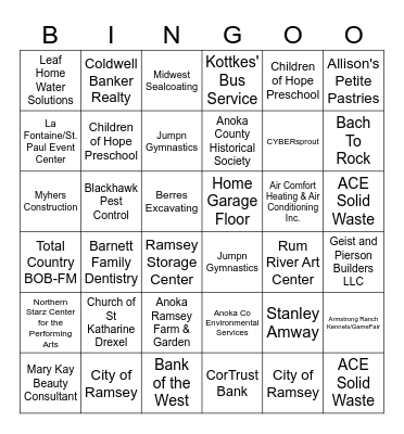Business Expo Bingo Card
