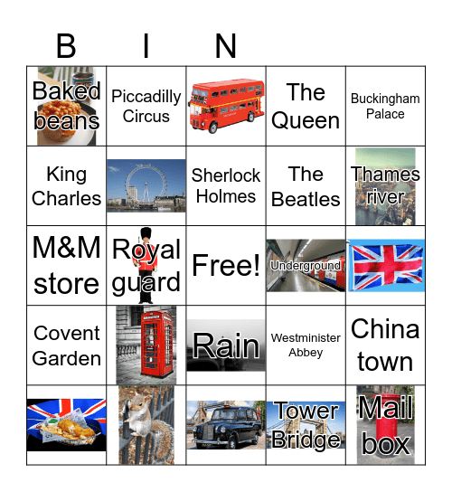 LONDON BINGO Card