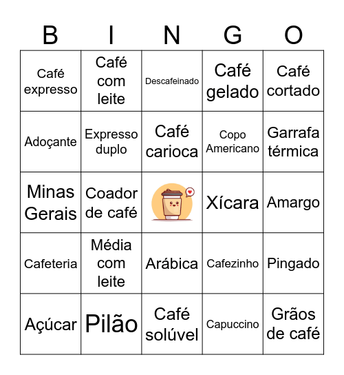 Coffee Bingo! Bingo Card