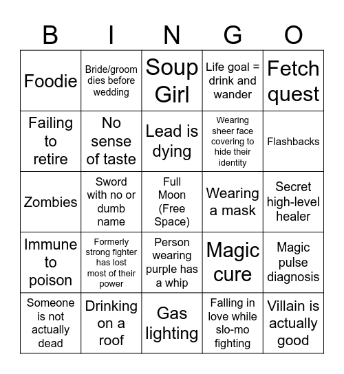 C-Drama Troupes Bingo Card