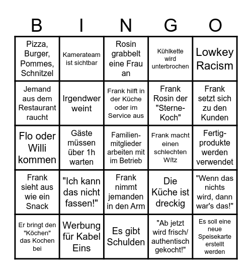 Daddy Franky Bingo Card