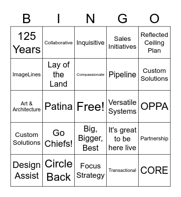 Town Hall Bingo Card