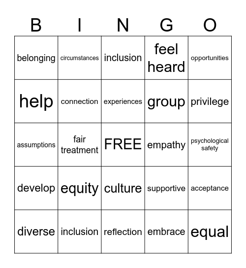 Listening Bingo Card
