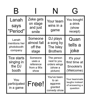 Games People Play Bingo Card