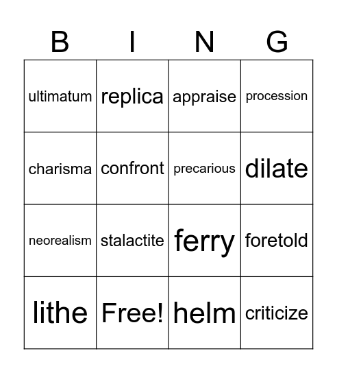 The Lightning Thief Set 4 Bingo Card