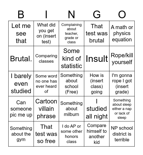 Wasay's Bingo Card Bingo Card