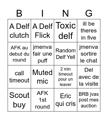 DELFIK BINGO CARD Bingo Card