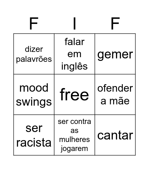 Fifa Bingo Card