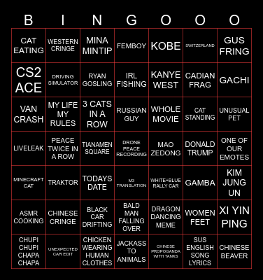 PSP ON DOUYIN = INSTANT BINGO Card