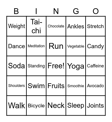 Bingo_Health Bingo Card