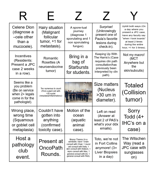 Anatomic Pathology Bingo Card