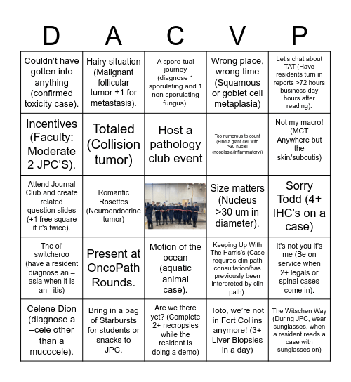 Anatomic Pathology Bingo (Spring 2024) Bingo Card