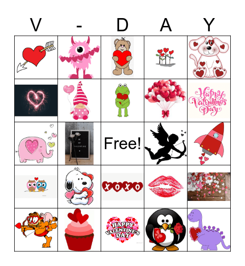 Valentines Day Bingo Card