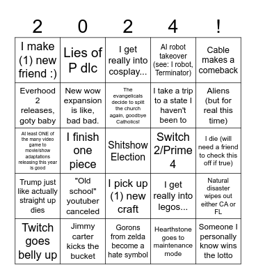 2024 Bingo Card