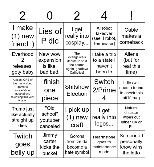 2024 Bingo Card