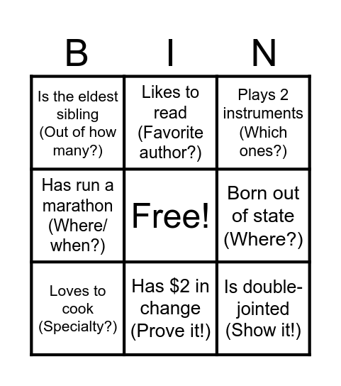 "Get to Know Your PLC" Bingo Card