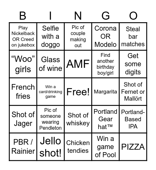 BIRTHDAY BINGO! Bingo Card