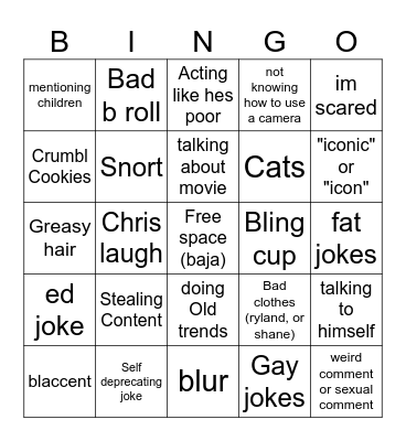 ShaneSt Bingo Card