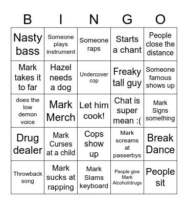 Mark Bingo Card