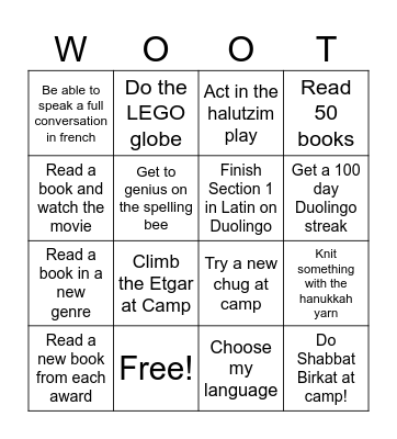 2024 Accomplishment Bingo Card