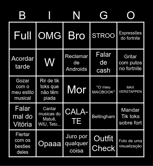 Mozi Bingo Card