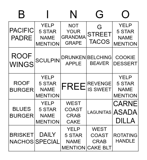 TIN ROOF BLACKOUT BINGO Card