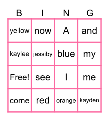 Fun Bingo! Bingo Card