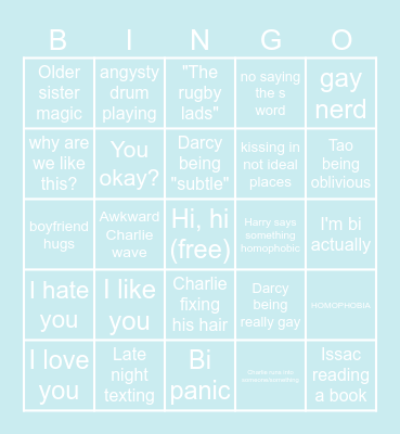 Heartstopper Episode Bingo Card