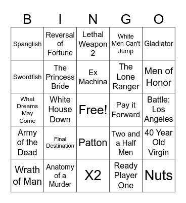 Movies_01272024 Bingo Card