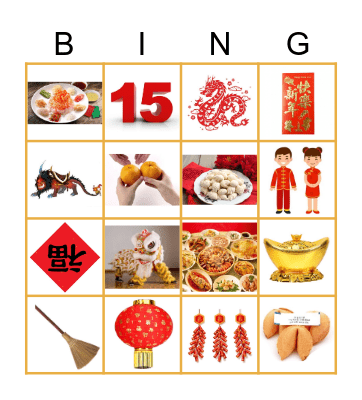 Chinese New Year Picture Bingo Card