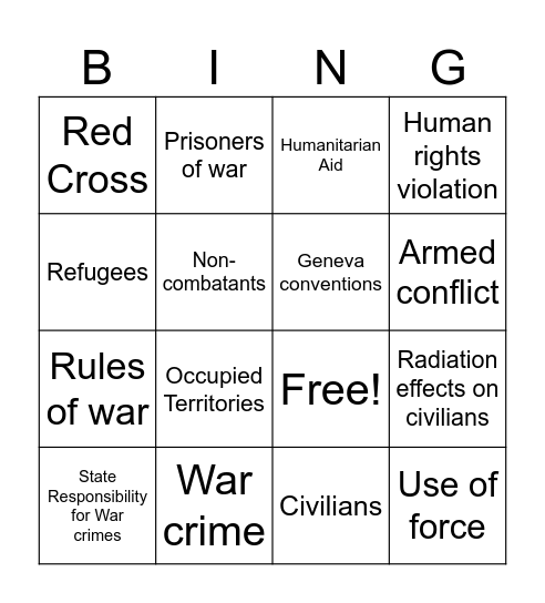 IHL Game Night BINGO Card