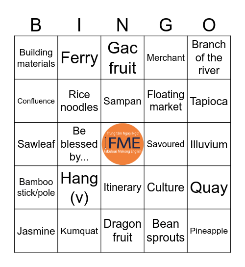 CAI RANG FLOATING MARKET WITH FME Bingo Card