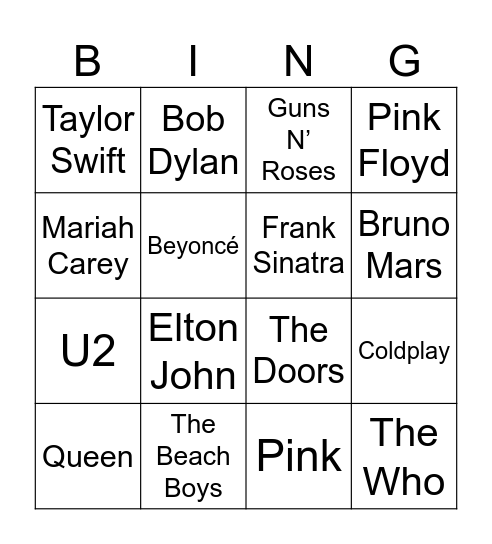 Blood on the tracks BINGO Card