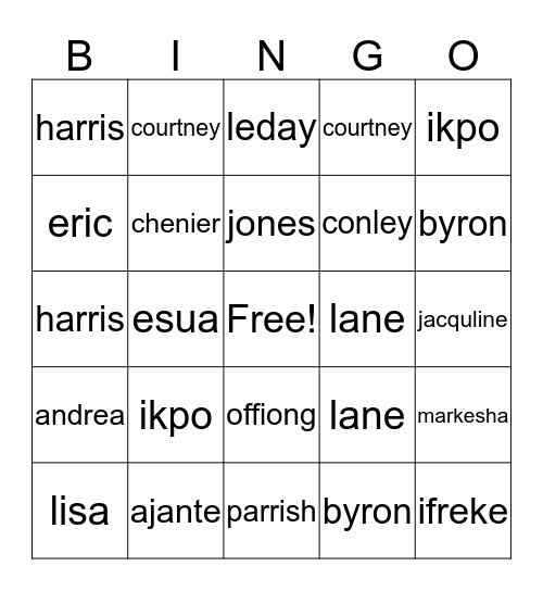 Birthday Bingo Card