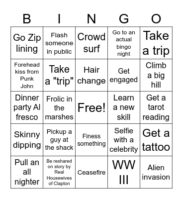BINGO 2024 Bingo Card