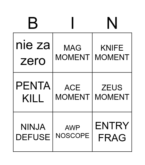 CSGO | DEBILE Bingo Card