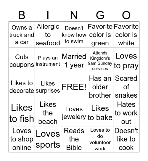 CoverGirls Bingo Card