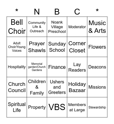 Be My Volunteer Bingo Card