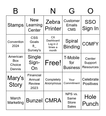 The UPS Store Bingo Card