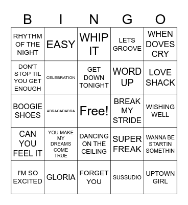 2- MJ RADIO Bingo Card