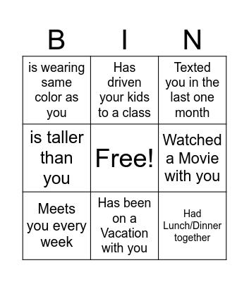 The Birthday Boy - Srini Bingo Card