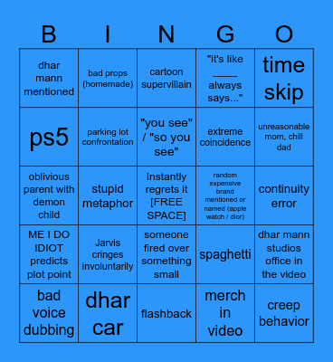 Dhar Mann Bingo v4 Bingo Card