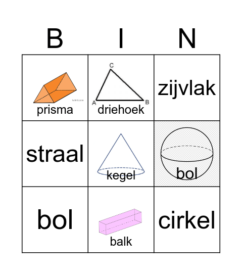 Wiskundige figuren Bingo Card