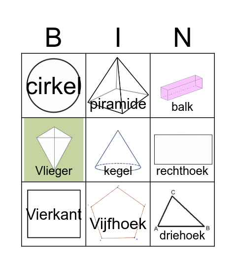 RUIMTEFIGUREN Bingo Card