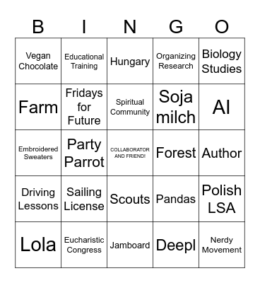 Magda's Bingo! Bingo Card