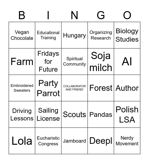 Magda's Bingo! Bingo Card