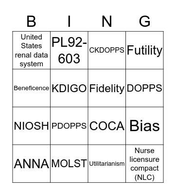 Module 1 Bingo Card