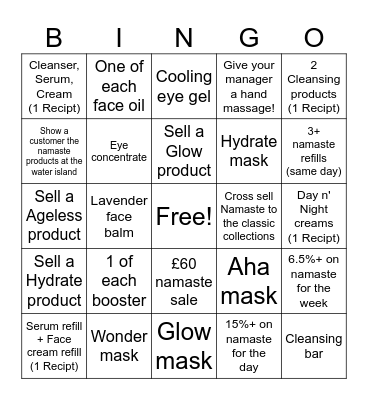 Namaste BINGO! Bingo Card