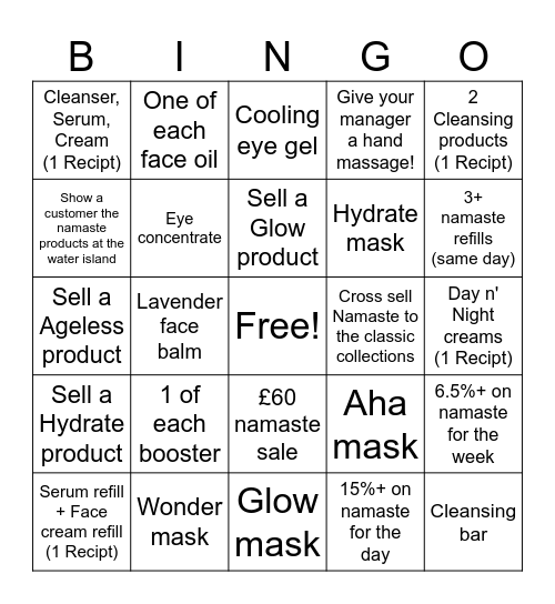 Namaste BINGO! Bingo Card