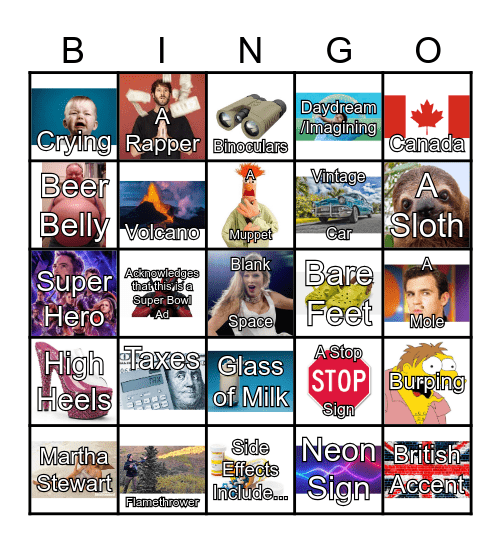 2025 Super Bowl Commercial BINGO! Bingo Card